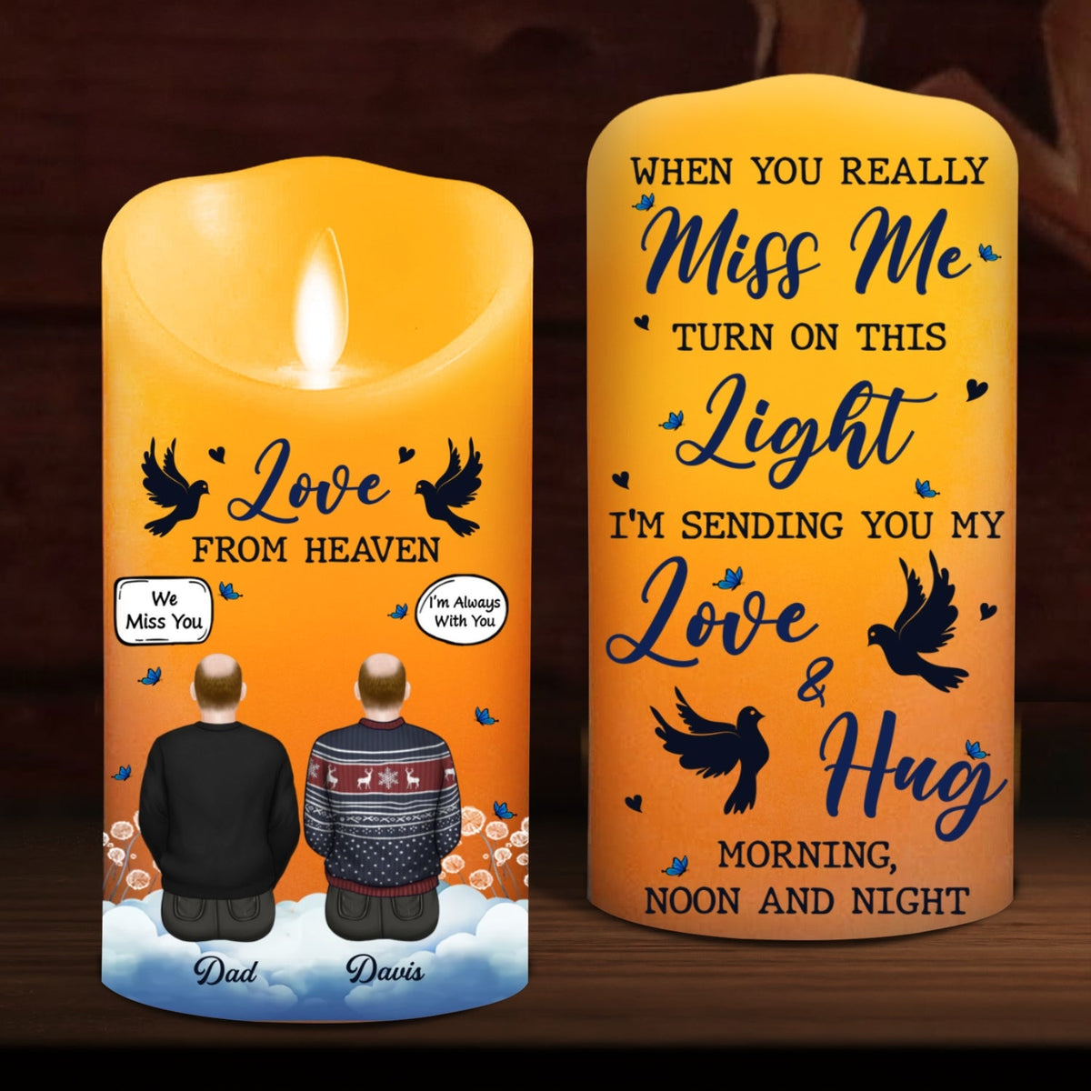 Love From Heaven - Personalized LED Candle