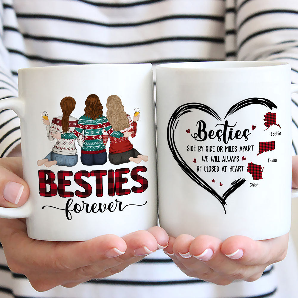 Custom Christmas & Birthday Keepsake Gift • Side By Side Or Miles Apart - Personalized Mug