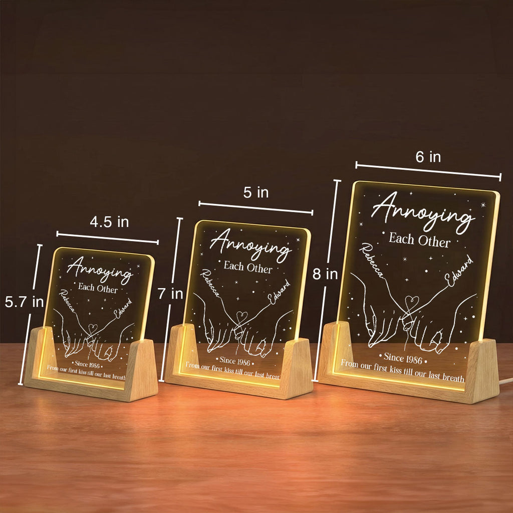 Custom Anniversary, Wedding, Christmas Gift For Husband, Him• Annoying each Other - Personalized Night Light