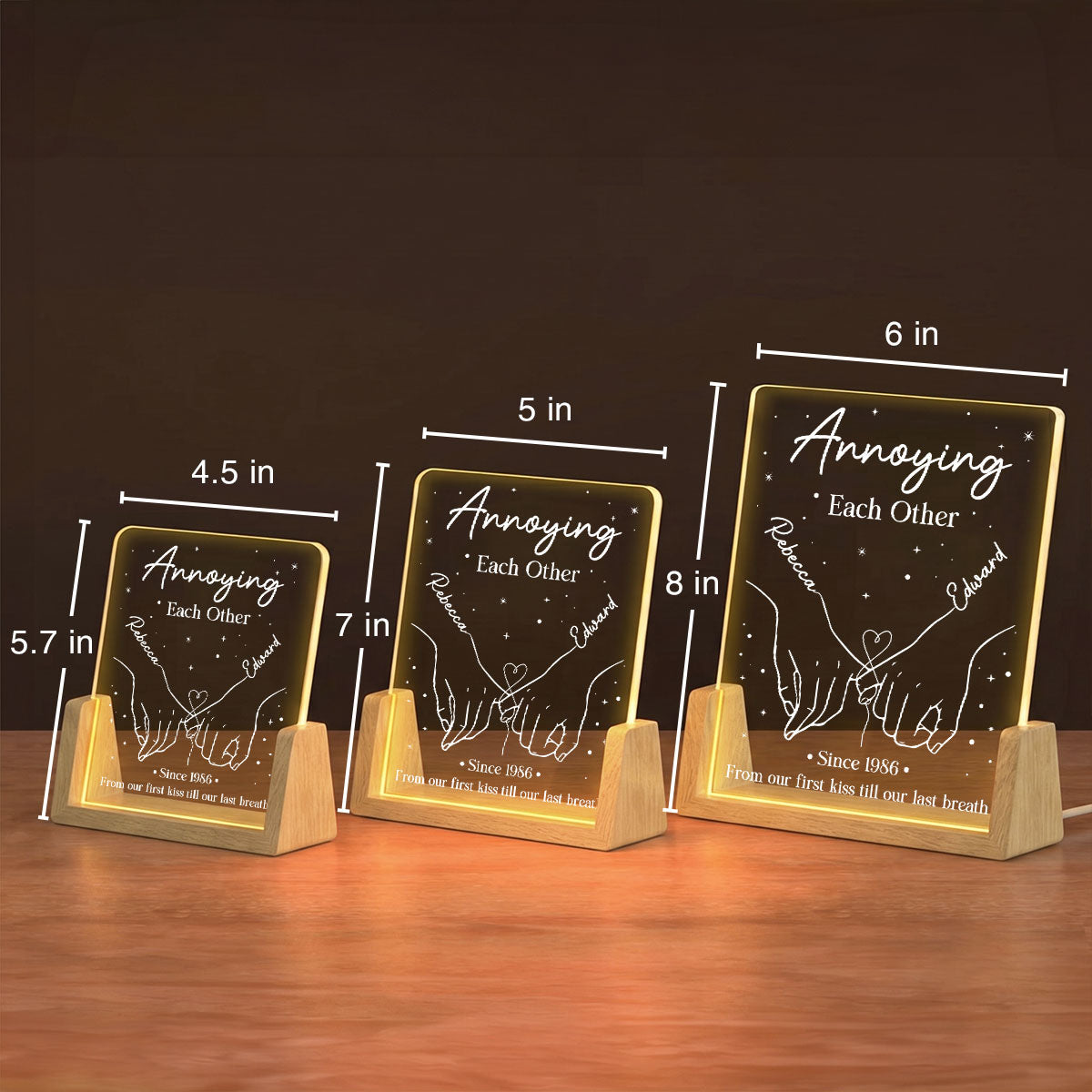 Custom Anniversary, Wedding, Christmas Gift For Husband, Him• Annoying each Other - Personalized Night Light