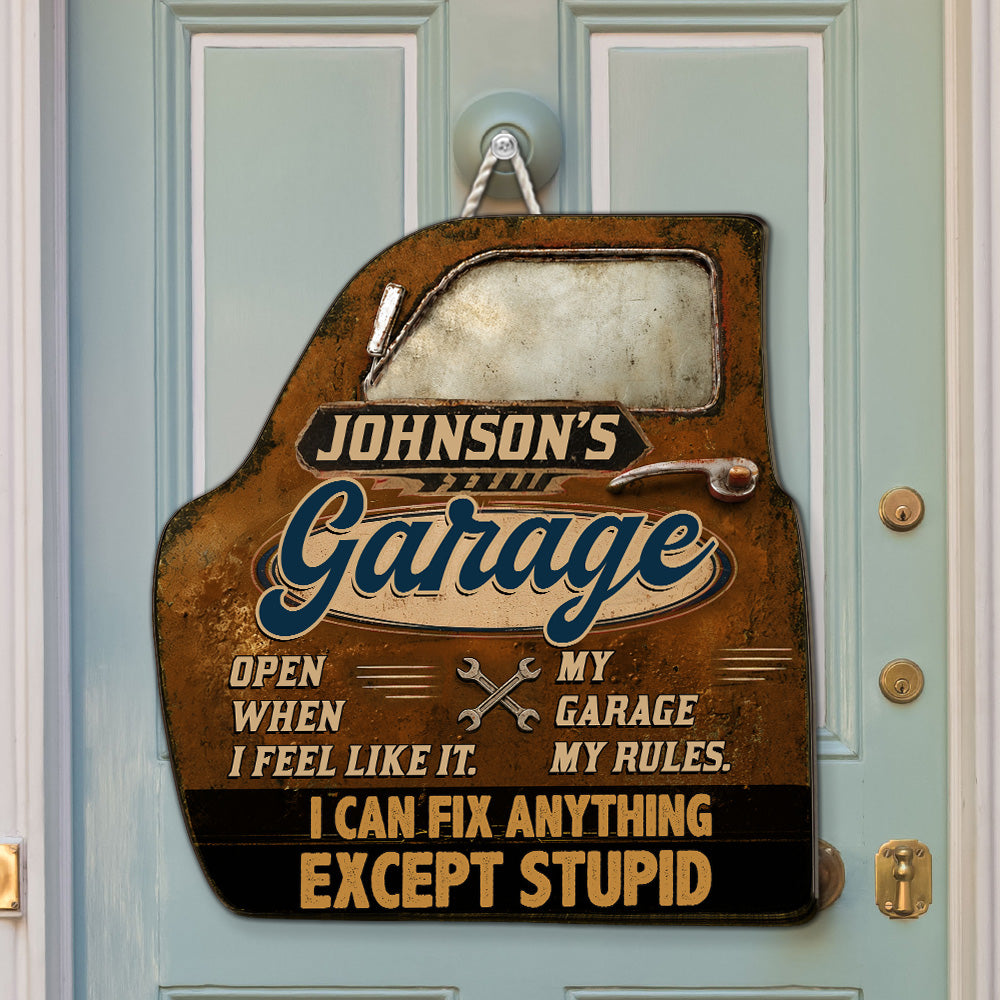 Custom Husband Anniversary Wall Decor Keepsake Gift • My Garage - Personalized Wood Sign
