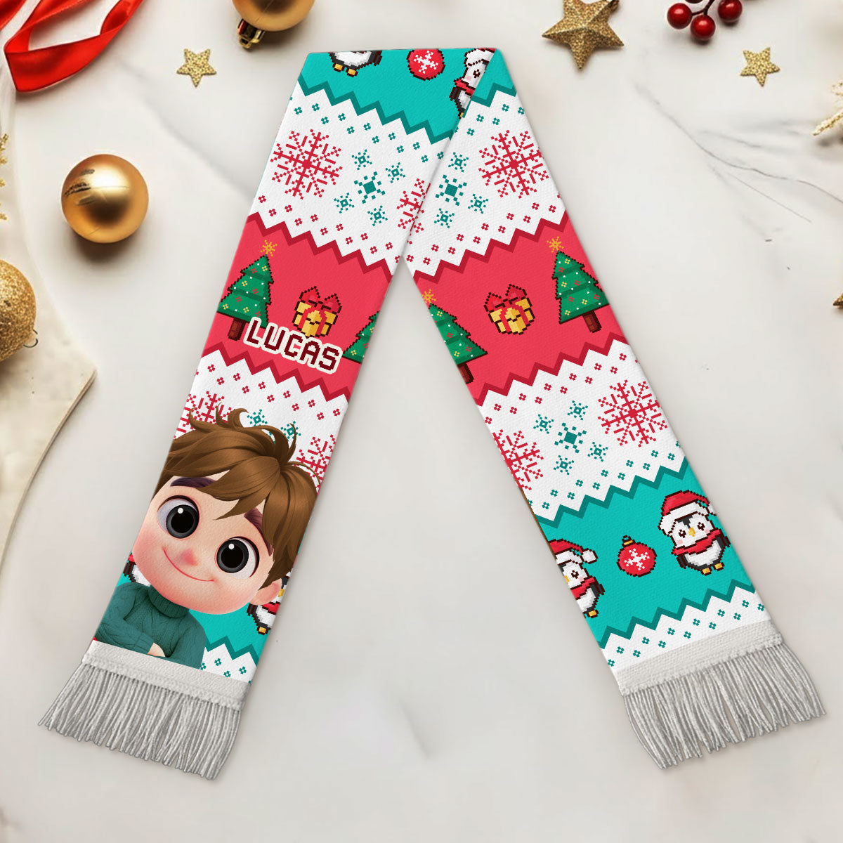 Cute Christmas Character - Personalized Scarf