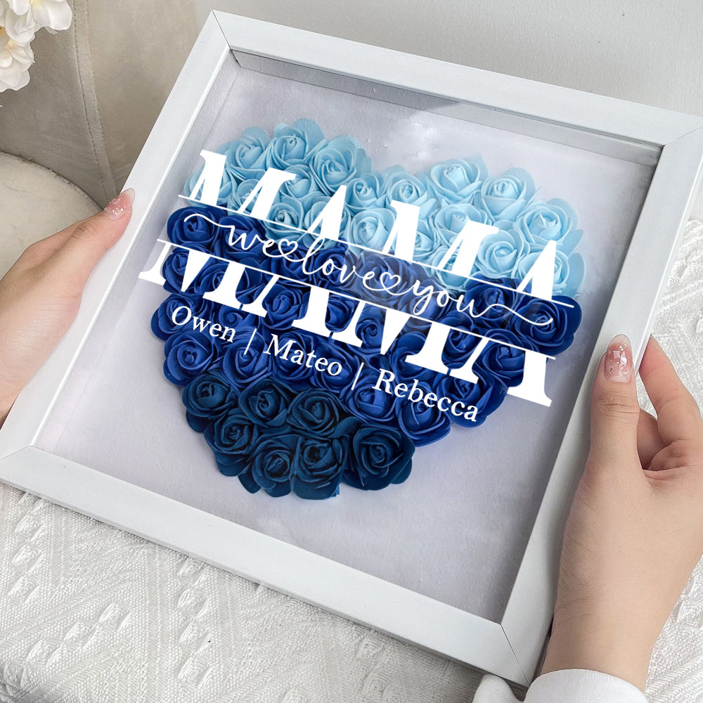 Mom We Love You - Personalized Flower Shadow Box