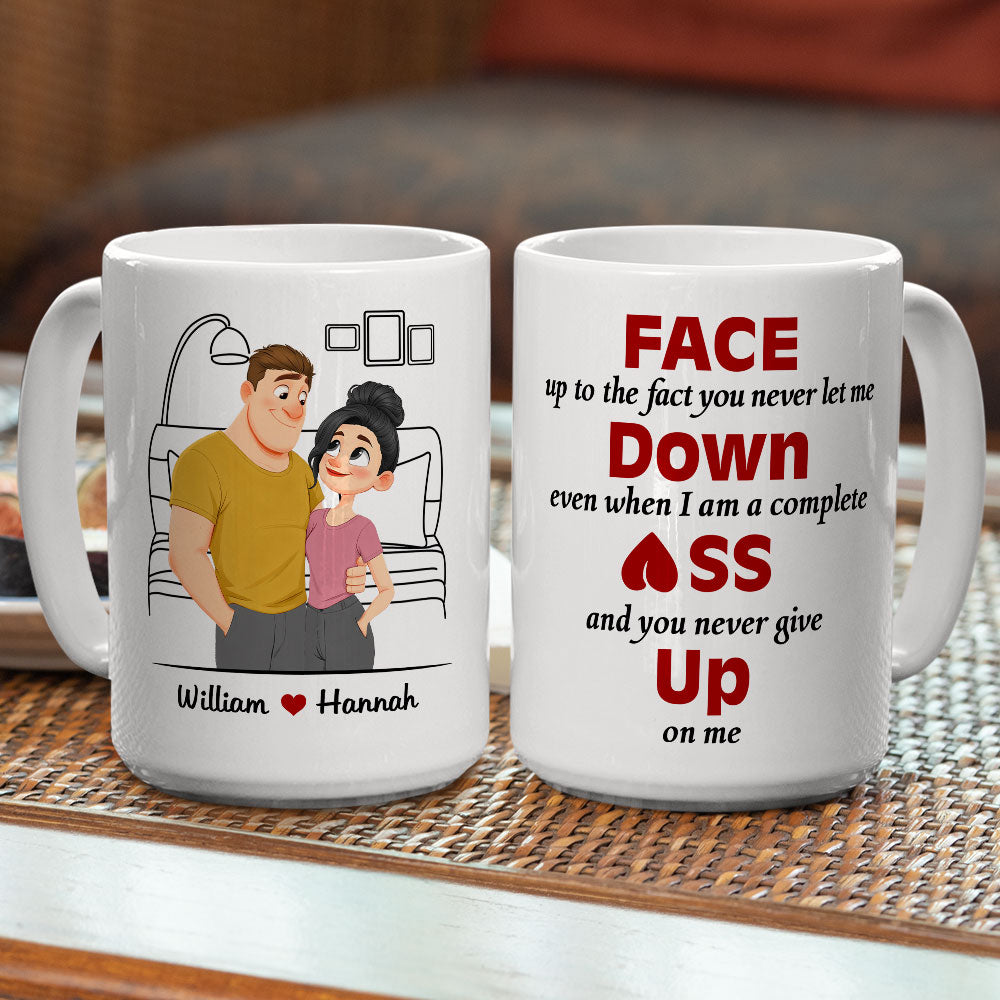 Custom Anniversary Keepsake Gifts For Couple • Face Down - Personalized Coffee Mug