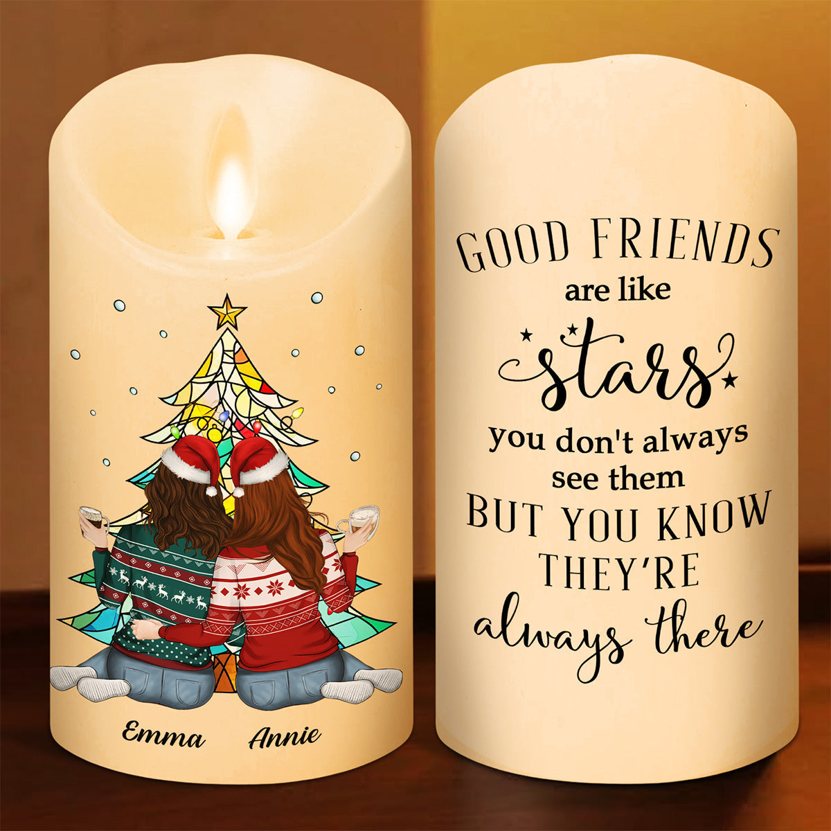 Friends Always Beside You - Personalized LED Candle