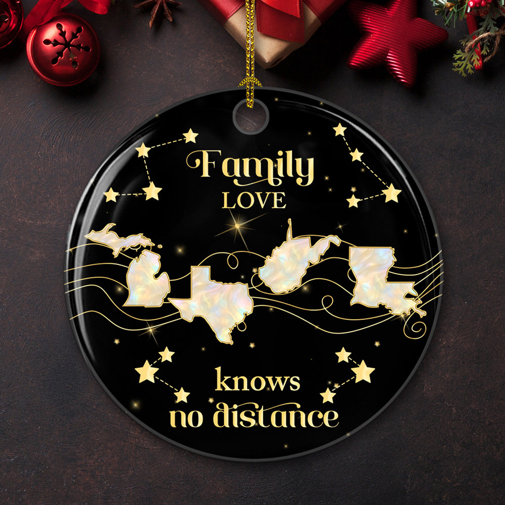 Custom Family Ornament, Christmas Gift for Family Members •  Family Love Star Version - Personalized Ceramic Ornament