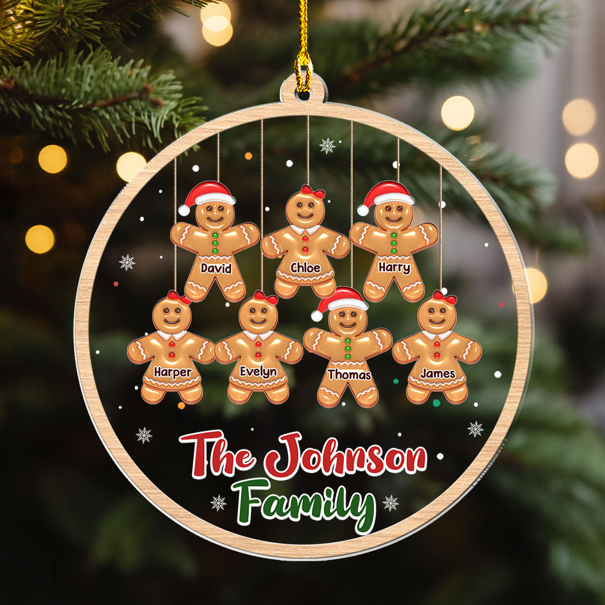 Custom Family Ornament, Christmas Gift for Family Members •  Home Wreath Christmas - Personalized 3D Inflated Effect Acrylic Ornament