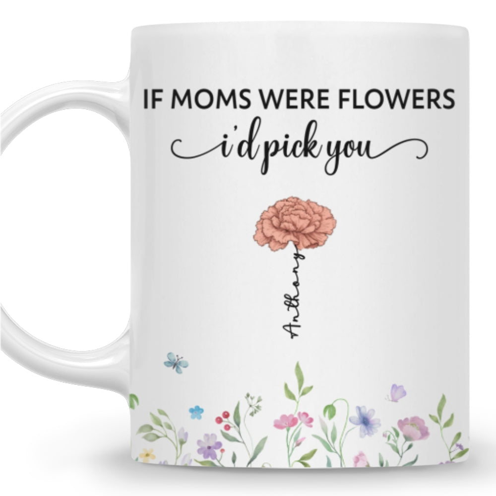 Custom Birth Flower, Name For Mom & Grandma • Mom Is A Flower - Personalized Coffee Mug