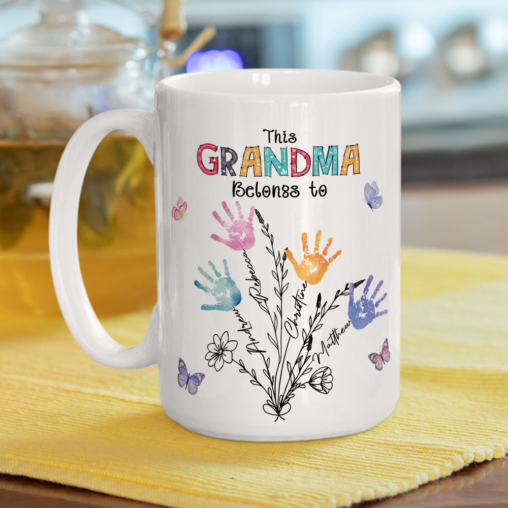 Custom Christmas & Birthday Gift For Grandma • Grandma Holds Memories We Treasure - Personalized Coffee Mug