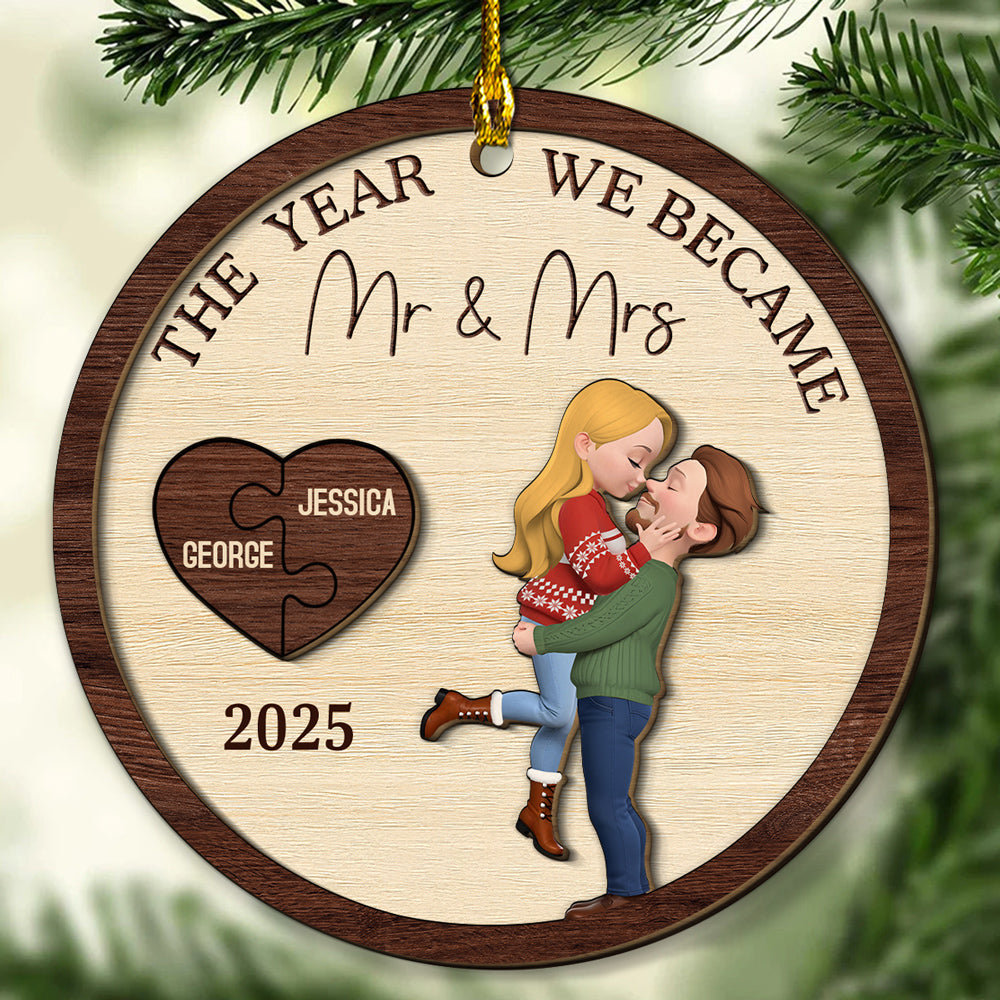 Custom Keepsake Christmas Ornament •  You Complete My Whole Heart - Personalized Freeshape 2-Layered Wood Ornament