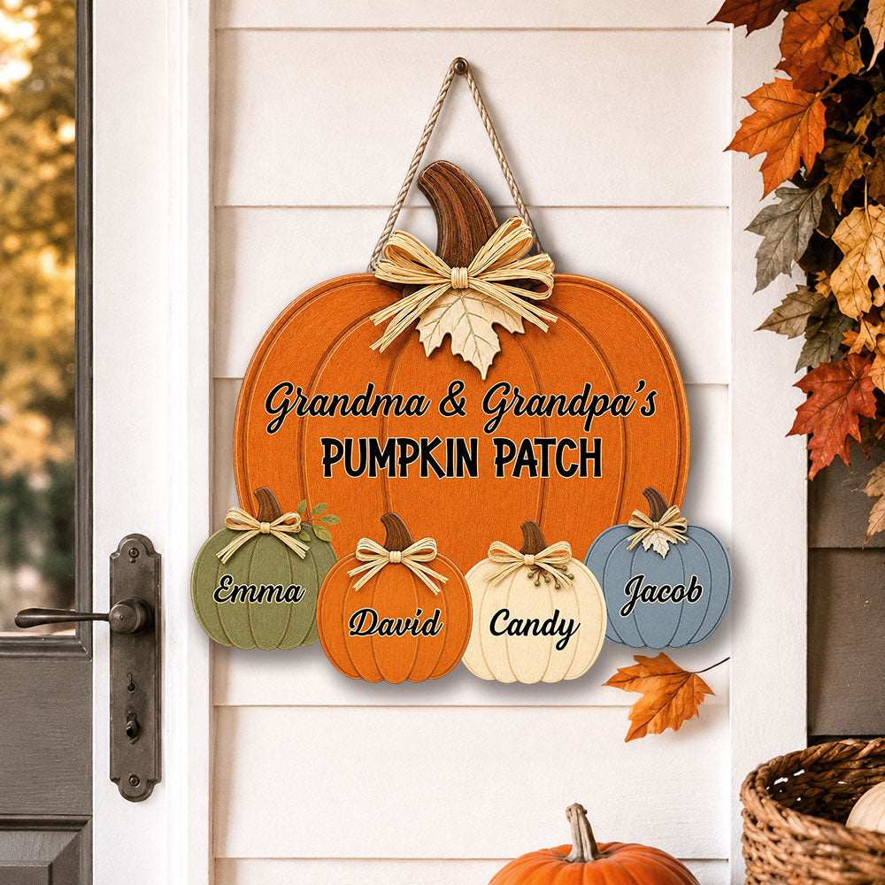 Custom Home & Wall Decor, Birthday & Christmas Gift • A Pumpkin Patch Full Love - Personalized Wood Sign
