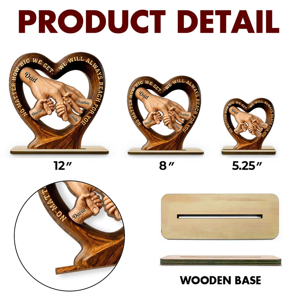 Custom Father's Day Decor, Gift for Dad & Grandpa • Always Looking Upward Dad - Personalized 2-Layer Wood Plaque With Flat Base