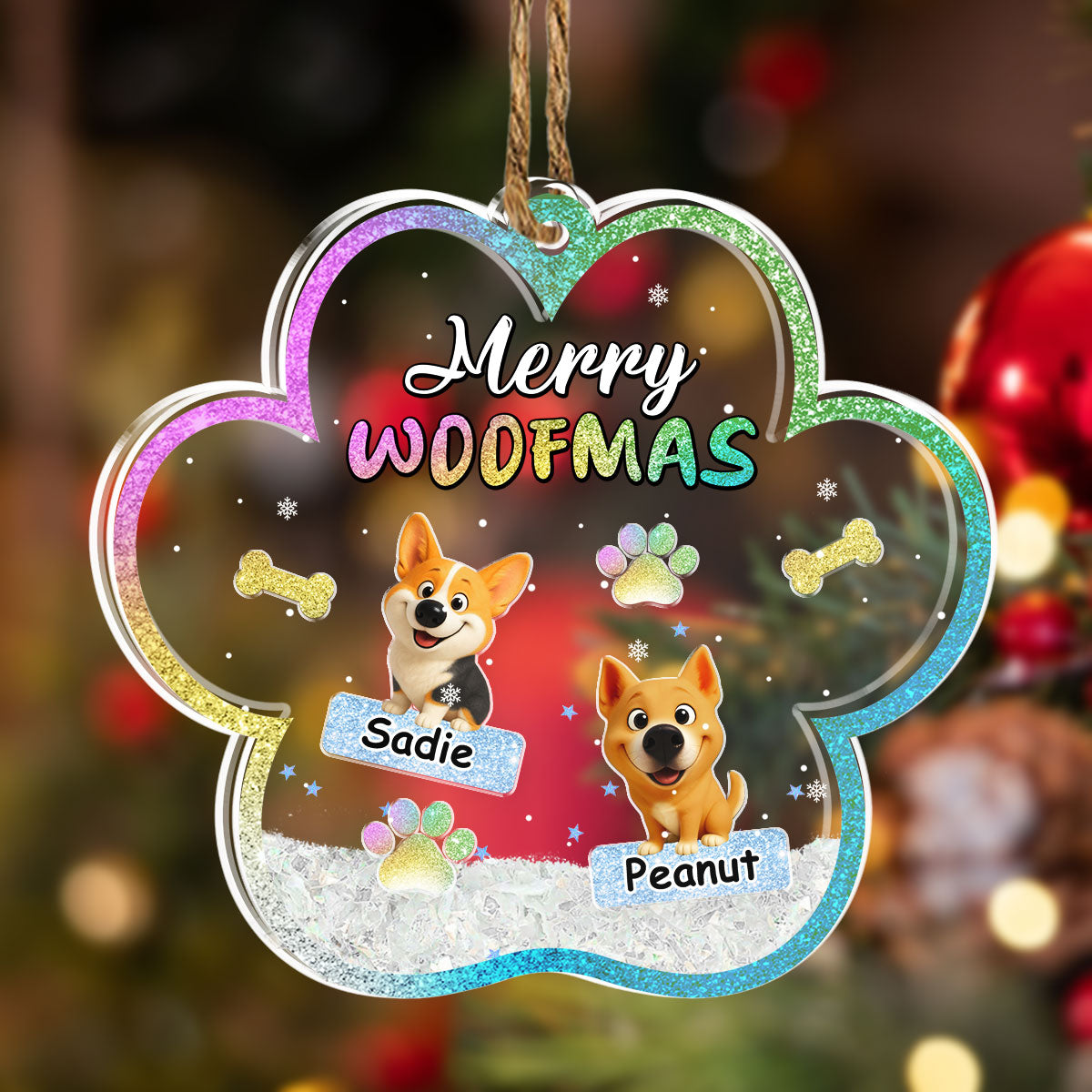 Custom Keepsake Christmas Ornament •  We And Snow - Personalized Acrylic Shaker Ornament