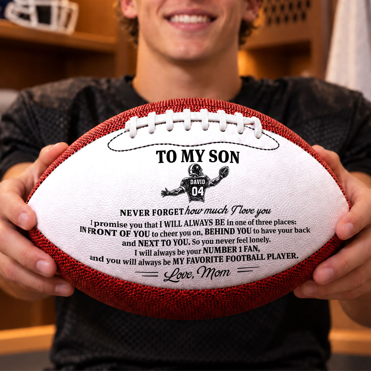 To My Son - Personalized Leather Football