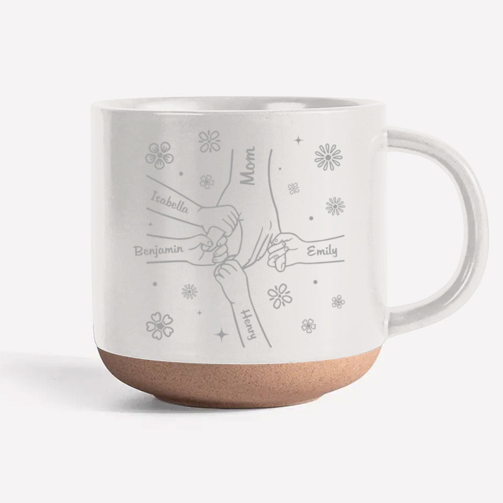 Custom Christmas & Birthday Gift for Mom • Mom Hold My Hand - Personalized Engraved Pottery Mug