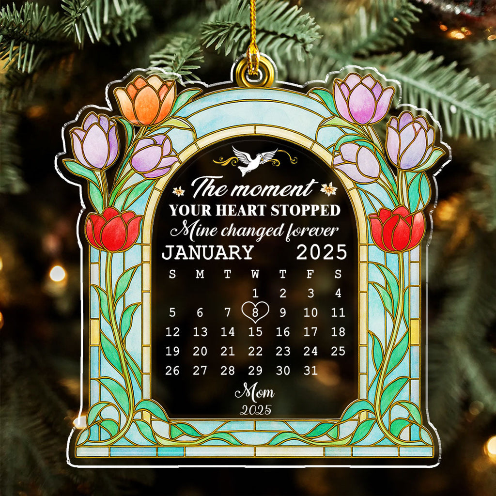 Custom Memorial Christmas Ornament, Sympathy Keepsake •  You Shine In My Heart - Personalized Acrylic Ornament