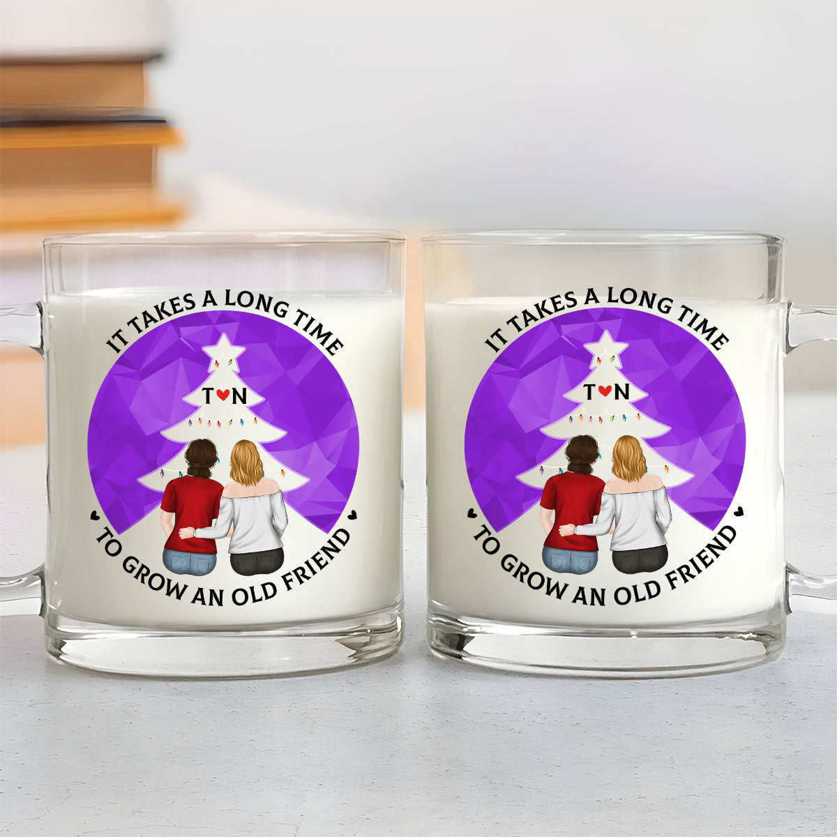 Custom Best Friend, Christmas & Birthday Friendship Keepsake Gift • Friendship Grows Over Time - Personalized Glass Mug