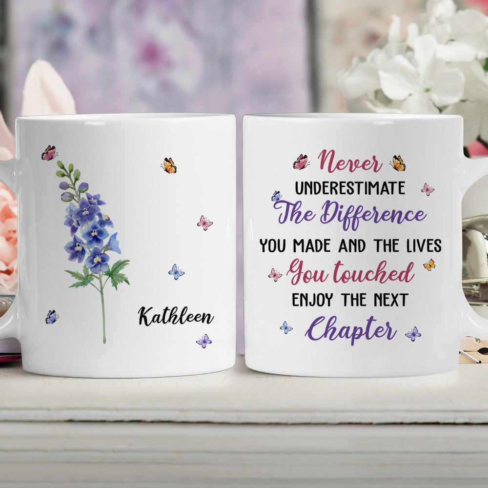 Custom Coworker, Christmas & Birthday Team Appreciation Gift • Never Underestimate The Difference You Made - Personalized Mug