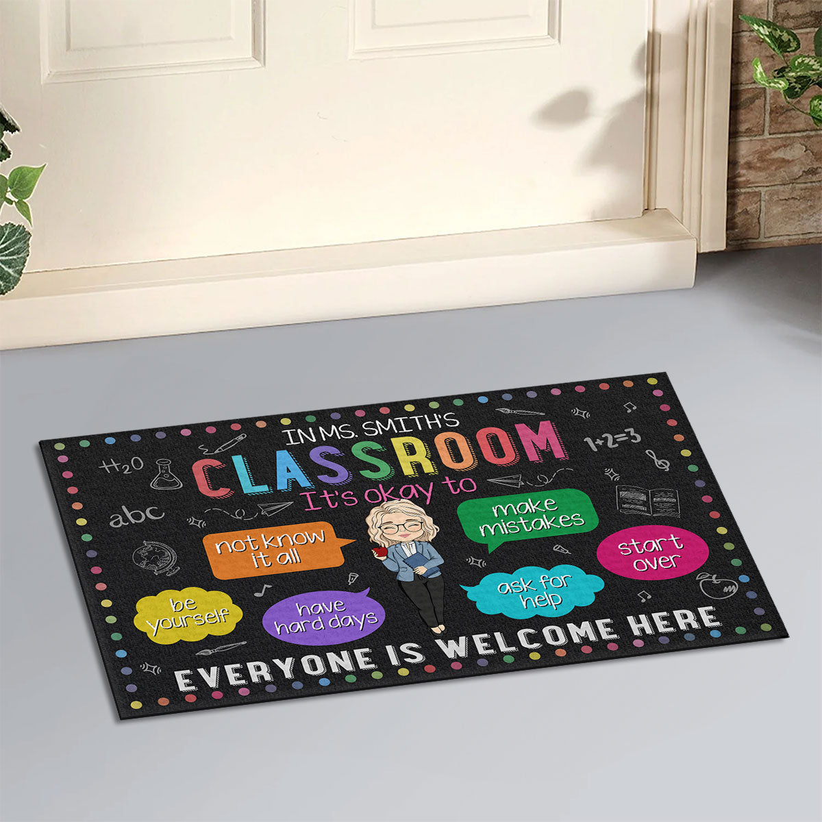 In My Classroom Everything Is Okay - Personalized Doormat