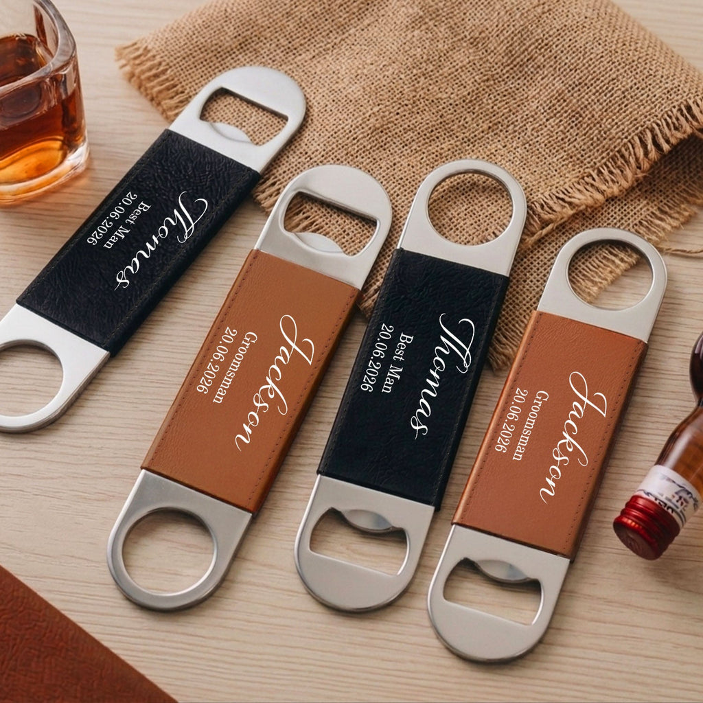 Best Man - Personalized Leather Bottle Opener