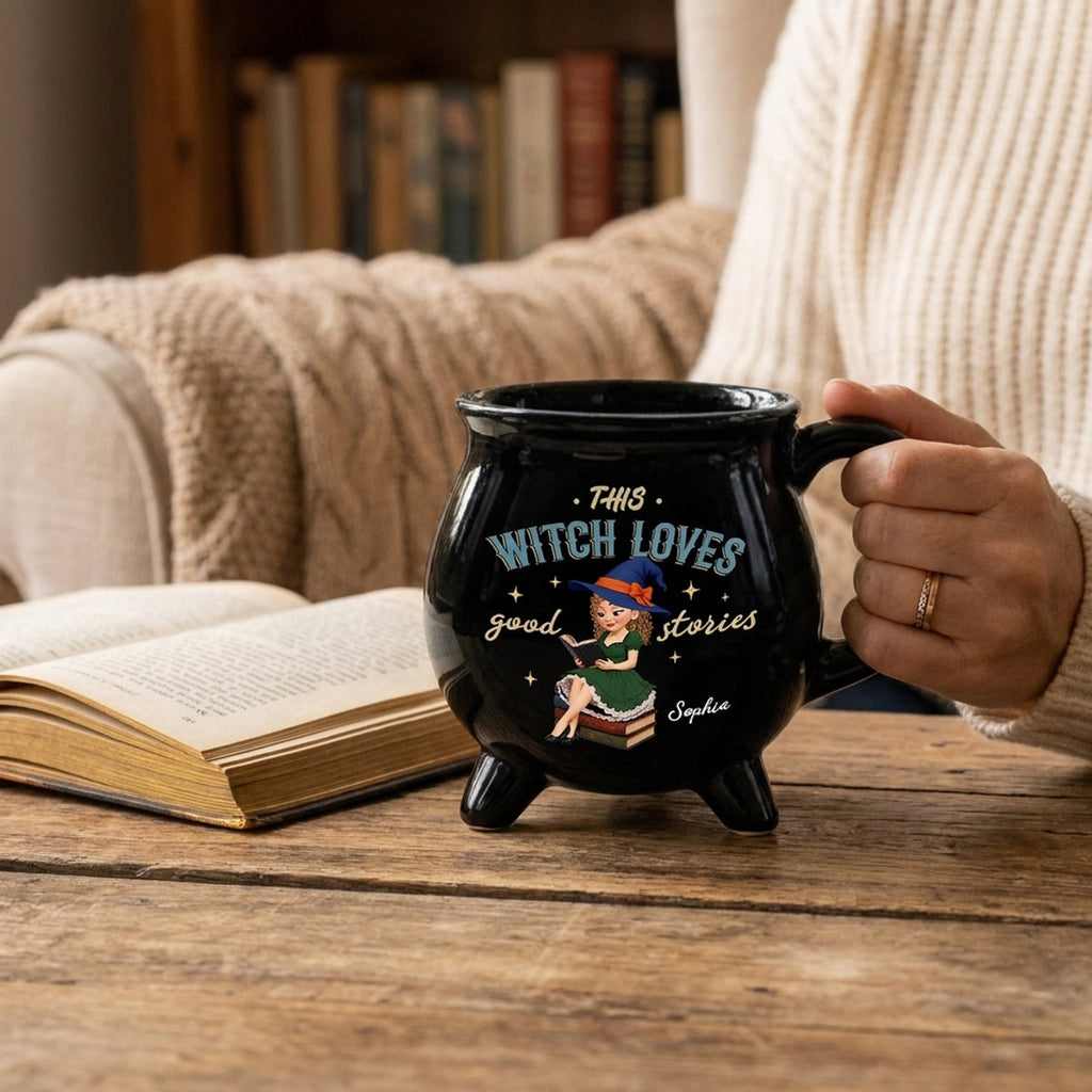 This Witch Loves Her Books - Personalized Cauldron Mug