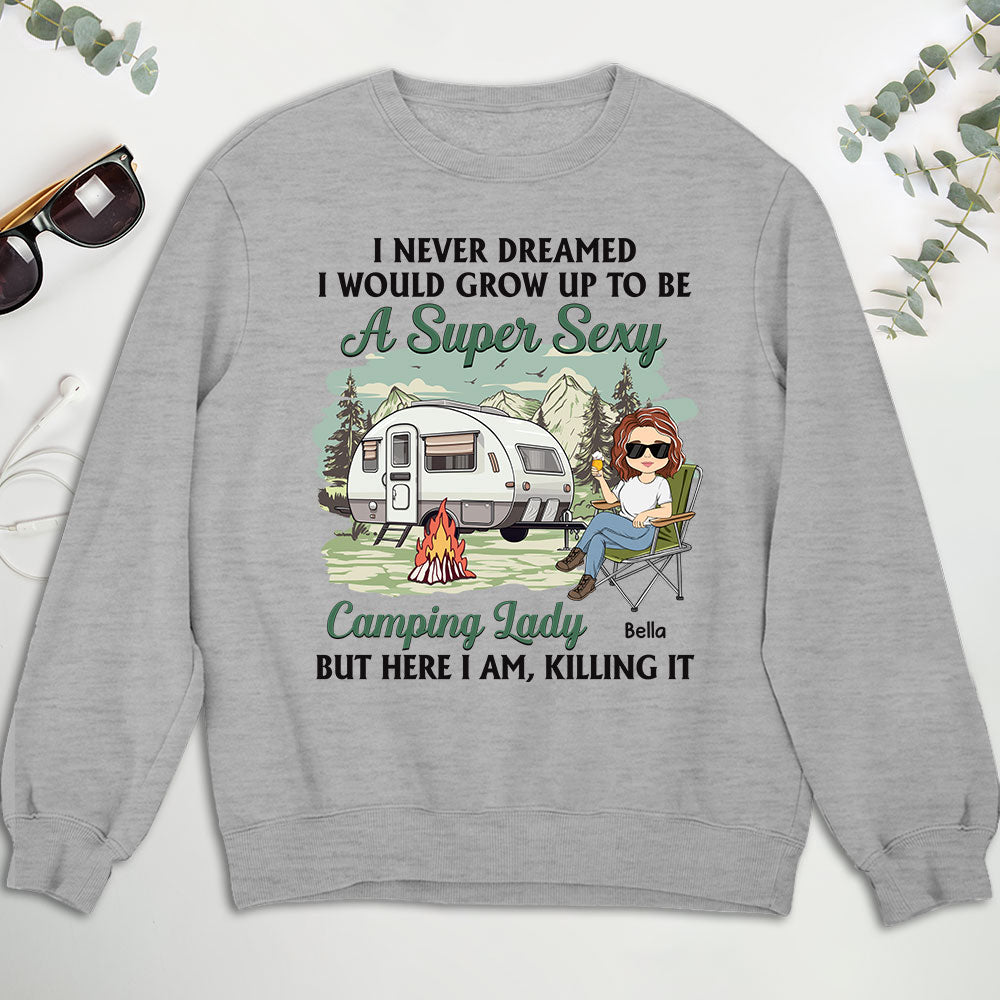 Custom Christmas & Birthday Keepsake Gift • Camping Lady 3 - Personalized Sweatshirt