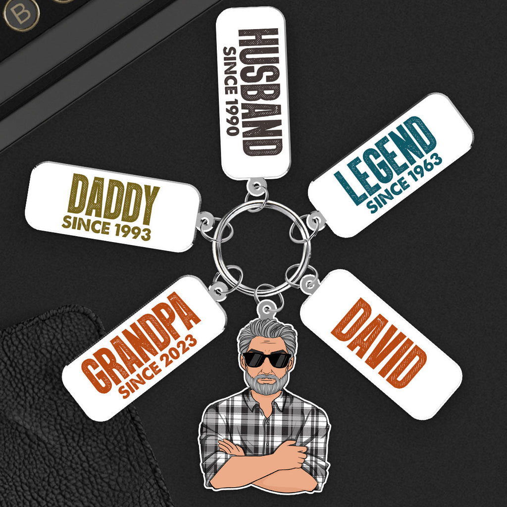 Legend Daddy Grandpa - Personalized Acrylic Tag Keychain