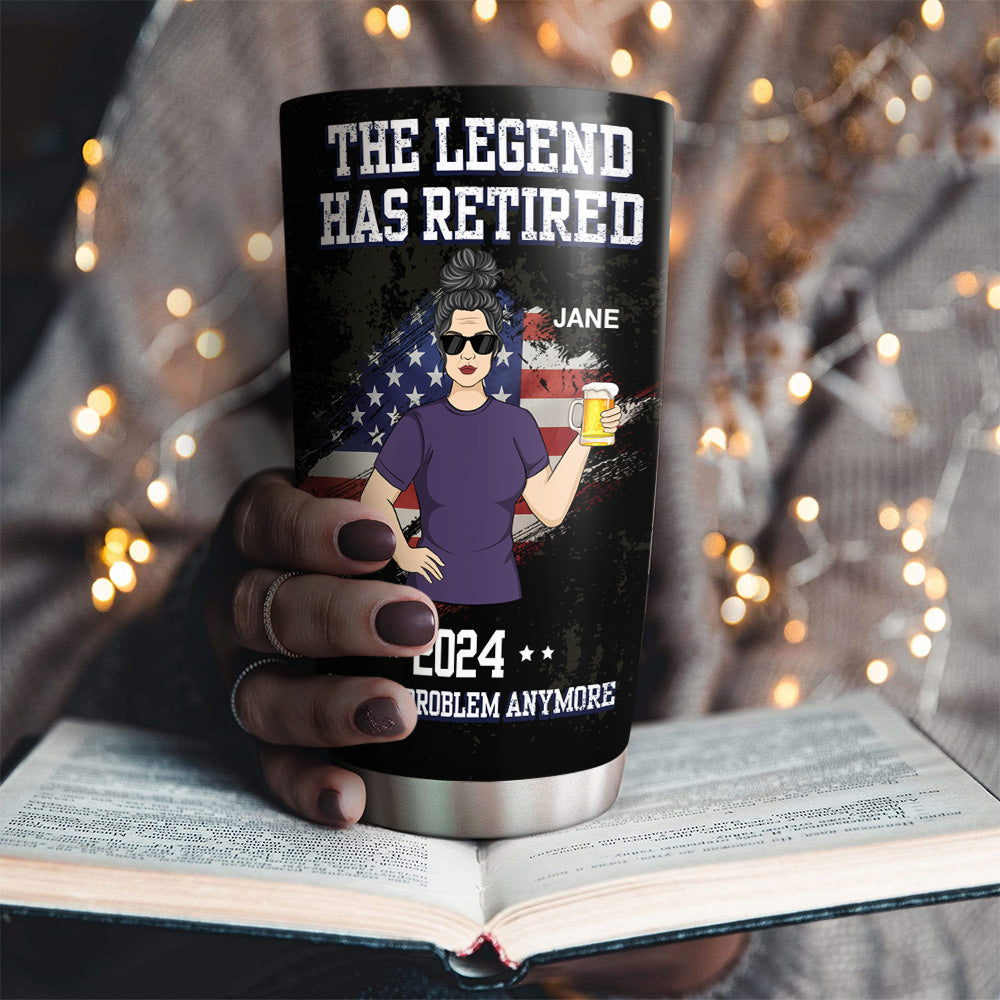 Custom Christmas Birthday Gifts For Dad • The Legend Has Retired - Personalized Tumbler