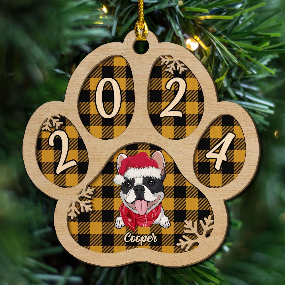 Custom Keepsake Christmas Ornament •  Dog Picture - Personalized 2-layered Wood Ornament