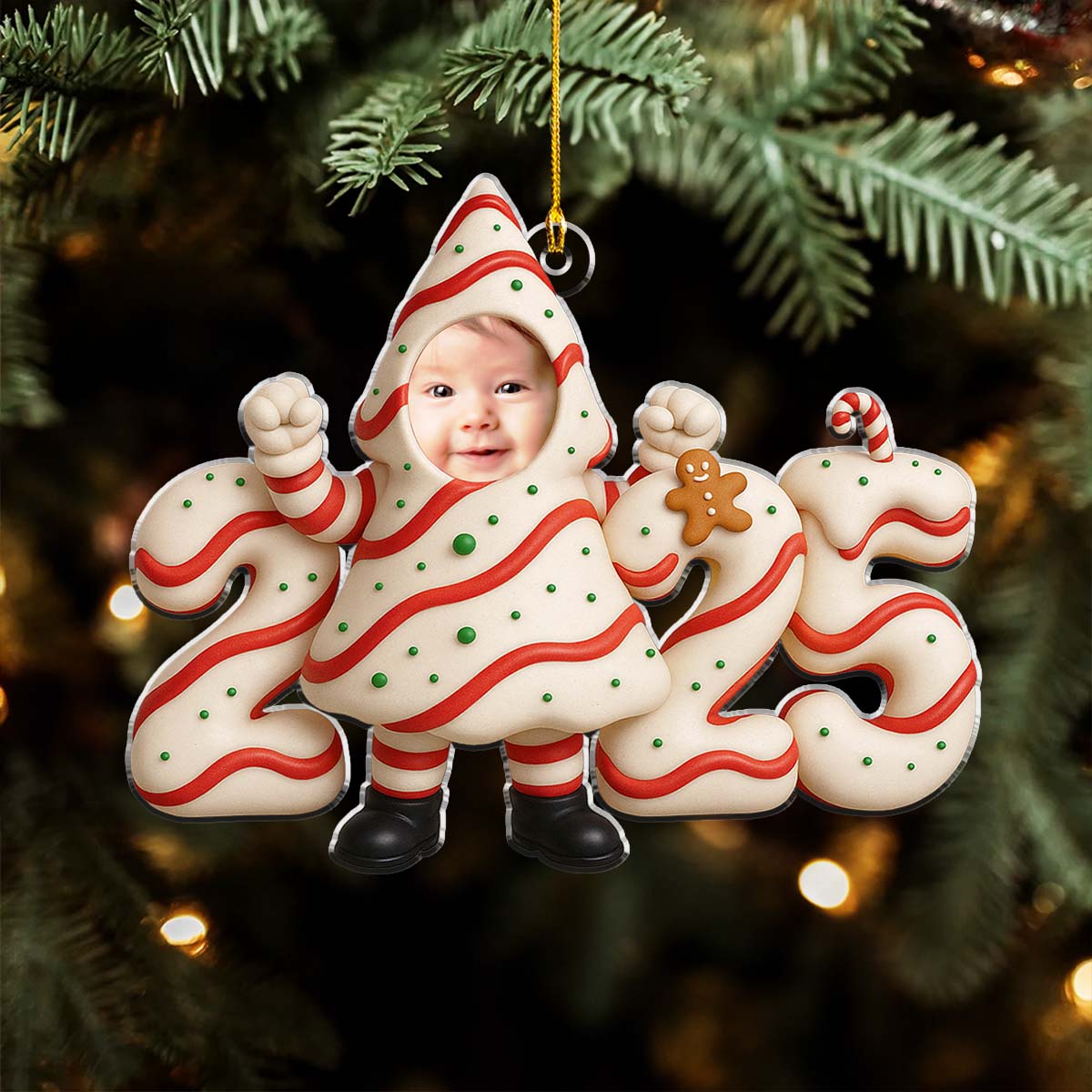 Custom Photo Family First Christmas Ornament • Little Surprise 2025 - Personalized Acrylic Ornament