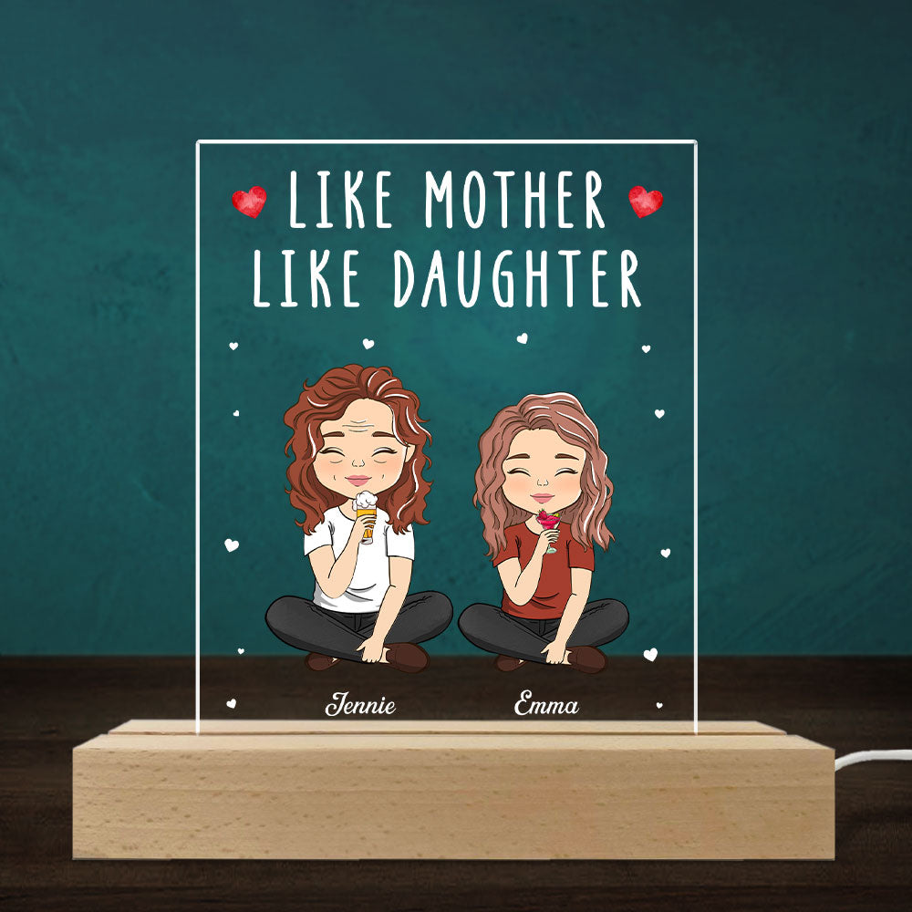 Custom Gift for Mom Grandma, Mother's Day Birthday • Like Mother Like Daughter - Personalized LED Light