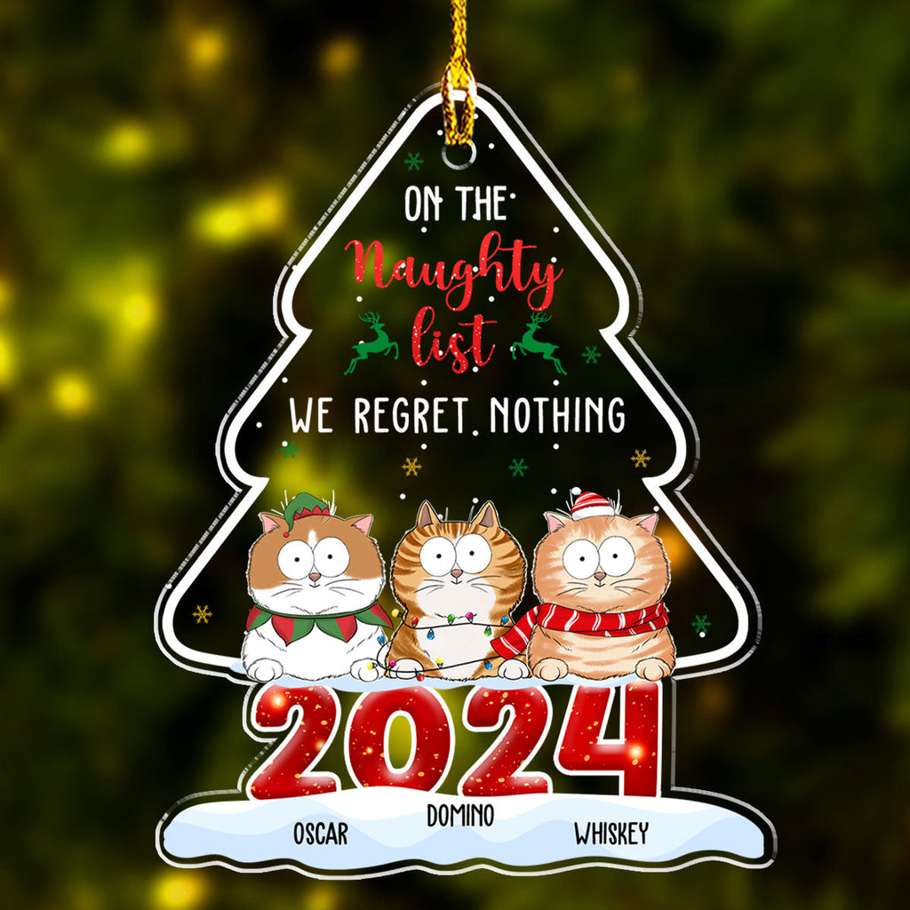 Custom Keepsake Christmas Ornament •  On The Naughty List - Personalized Acrylic Ornament