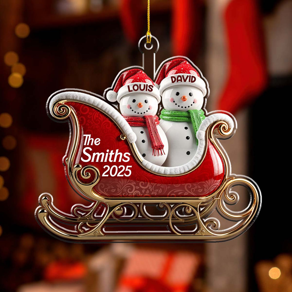 Custom Family Ornament, Christmas Gift for Family Members •  Snow Squad - Personalized Acrylic Ornament