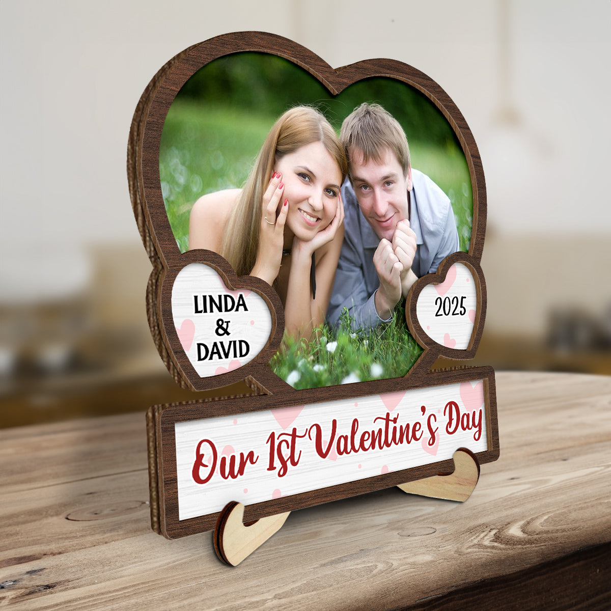 Custom Couple's Decor, Anniversary & Wedding Gift • Our Valentine's Day Photo - Personalized Wooden Plaque