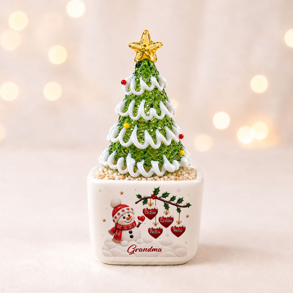 Grandma Love -  Personalized Glass Christmas Tree