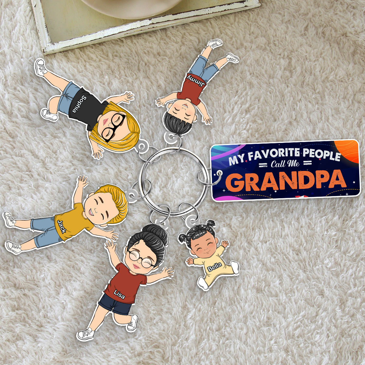 My Favorite People Call Me Daddy - Personalized Acrylic Tag Keychain