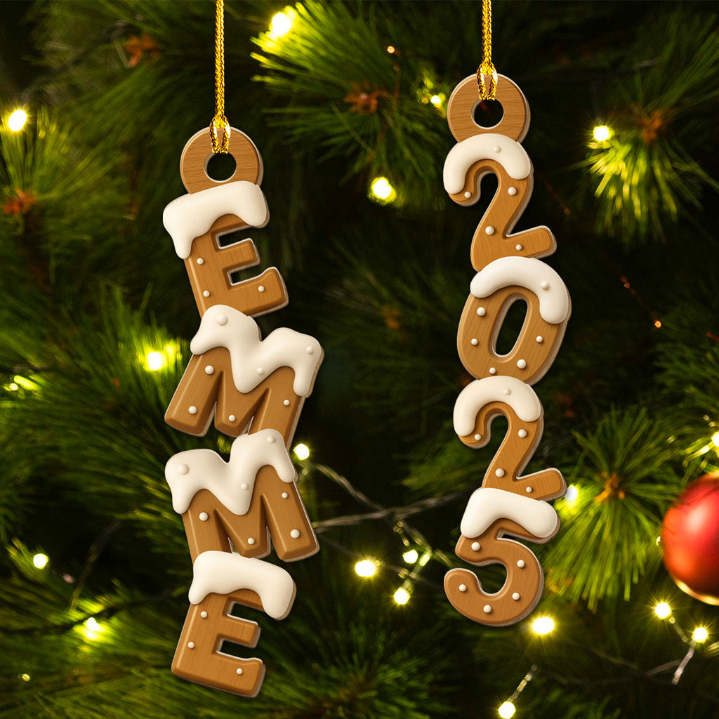 Custom Wood Letter Christmas Ornament & Stocking Tag with Name • Wood Letter - Personalized 3D Effect Wood Ornament