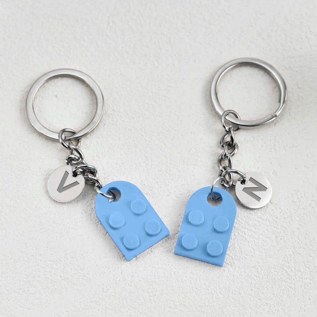 Better Together - Personalized Heart Brick Keychain
