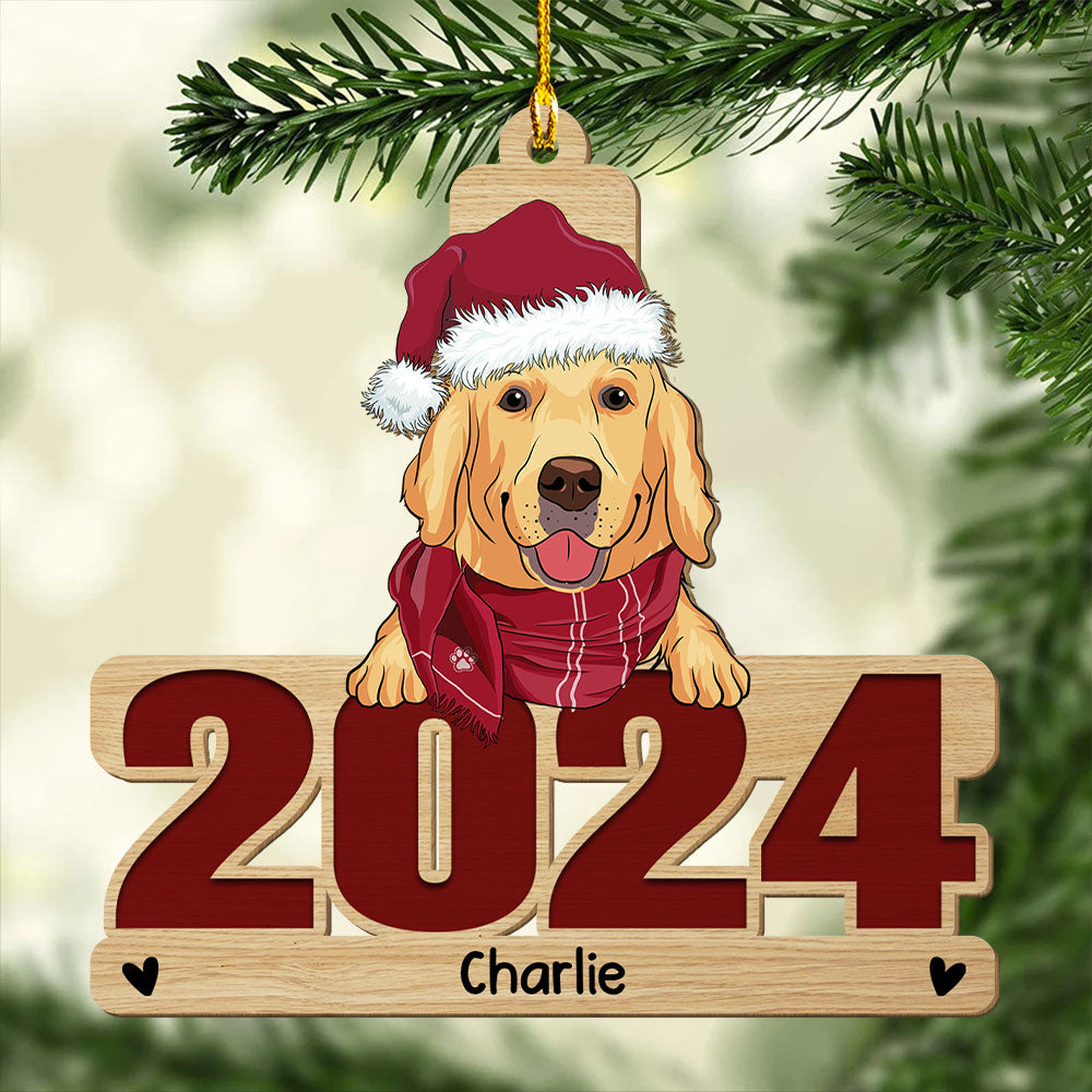 Custom Keepsake Christmas Ornament •  Happy Holiday 2024 - Personalized 1-layered Wood Ornament