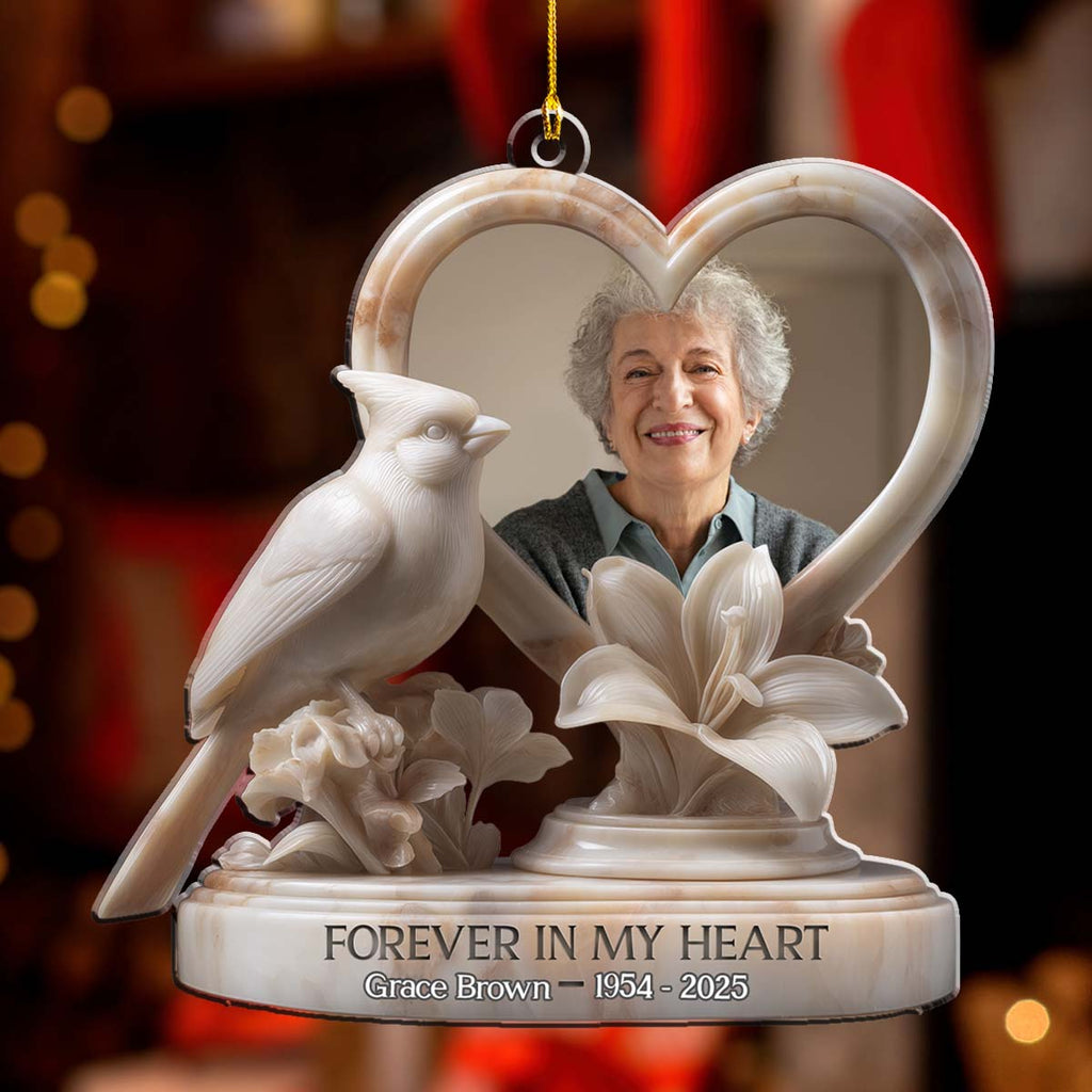 Custom Photo Keepsake Christmas Ornament • Rest in Peace My Angel - Personalized Acrylic Ornament