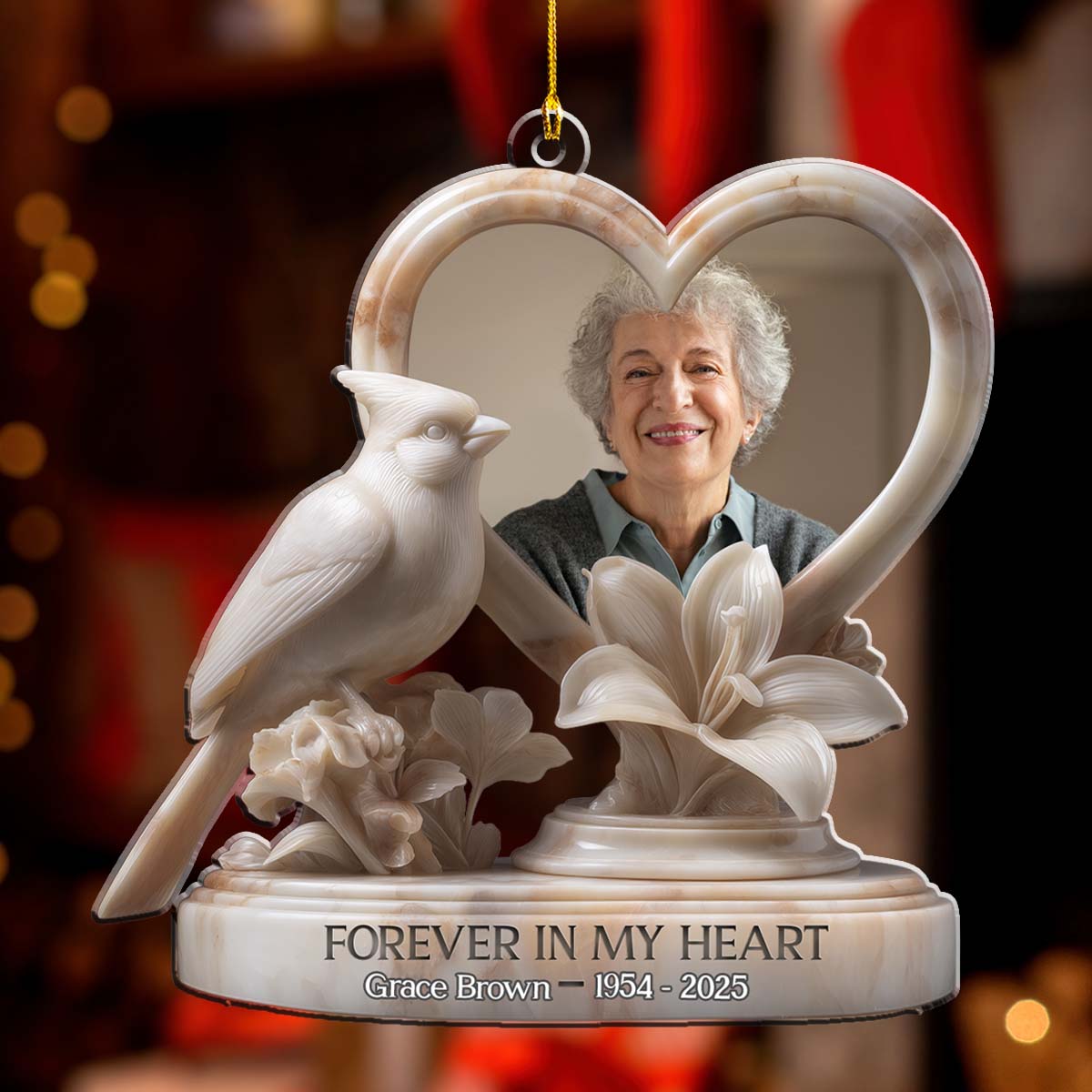 Custom Photo Keepsake Christmas Ornament • Rest in Peace My Angel - Personalized Acrylic Ornament