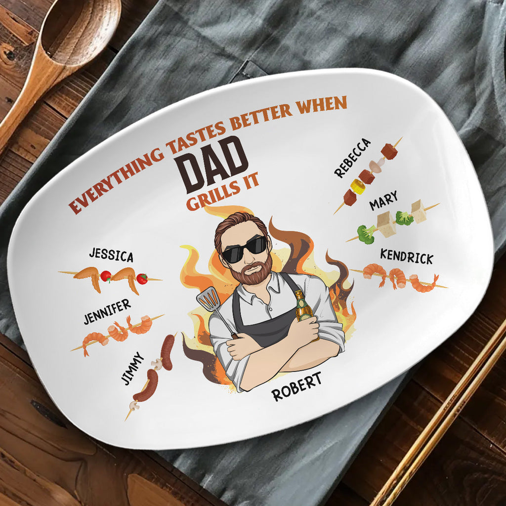 Everything Tastes Better When Dad Grills It - Personalized Platter