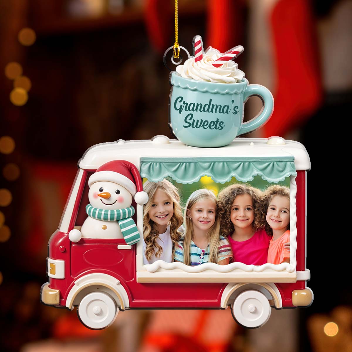 Custom Photo Keepsake Christmas Ornament • Grandma Sweet Crew - Personalized Acrylic Ornament