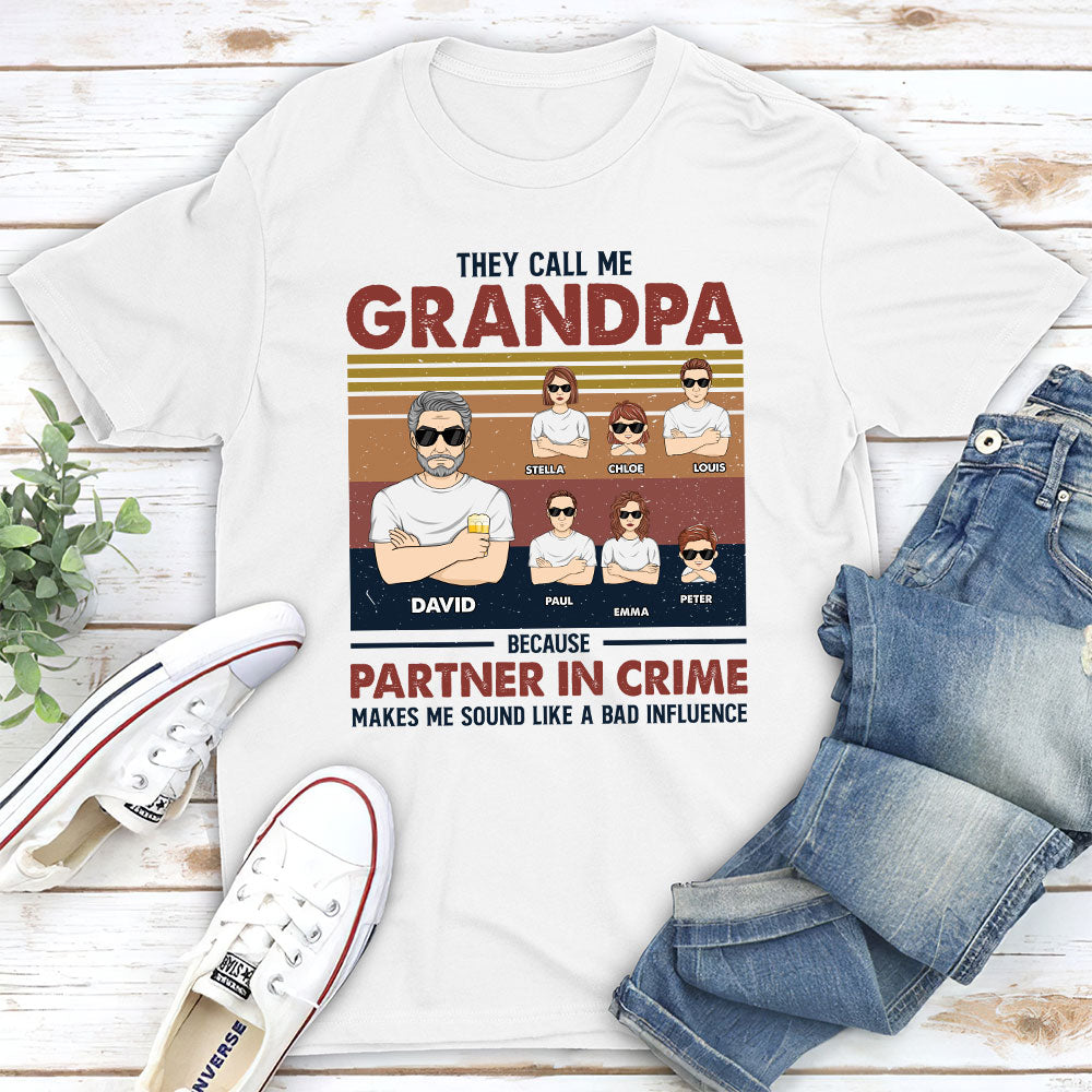 Custom Christmas & Birthday Gift for Dad, Grandpa • Partner In Crime - Personalized Shirt