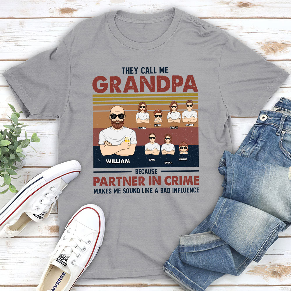 Custom Christmas & Birthday Gift for Dad, Grandpa • Partner In Crime - Personalized Shirt