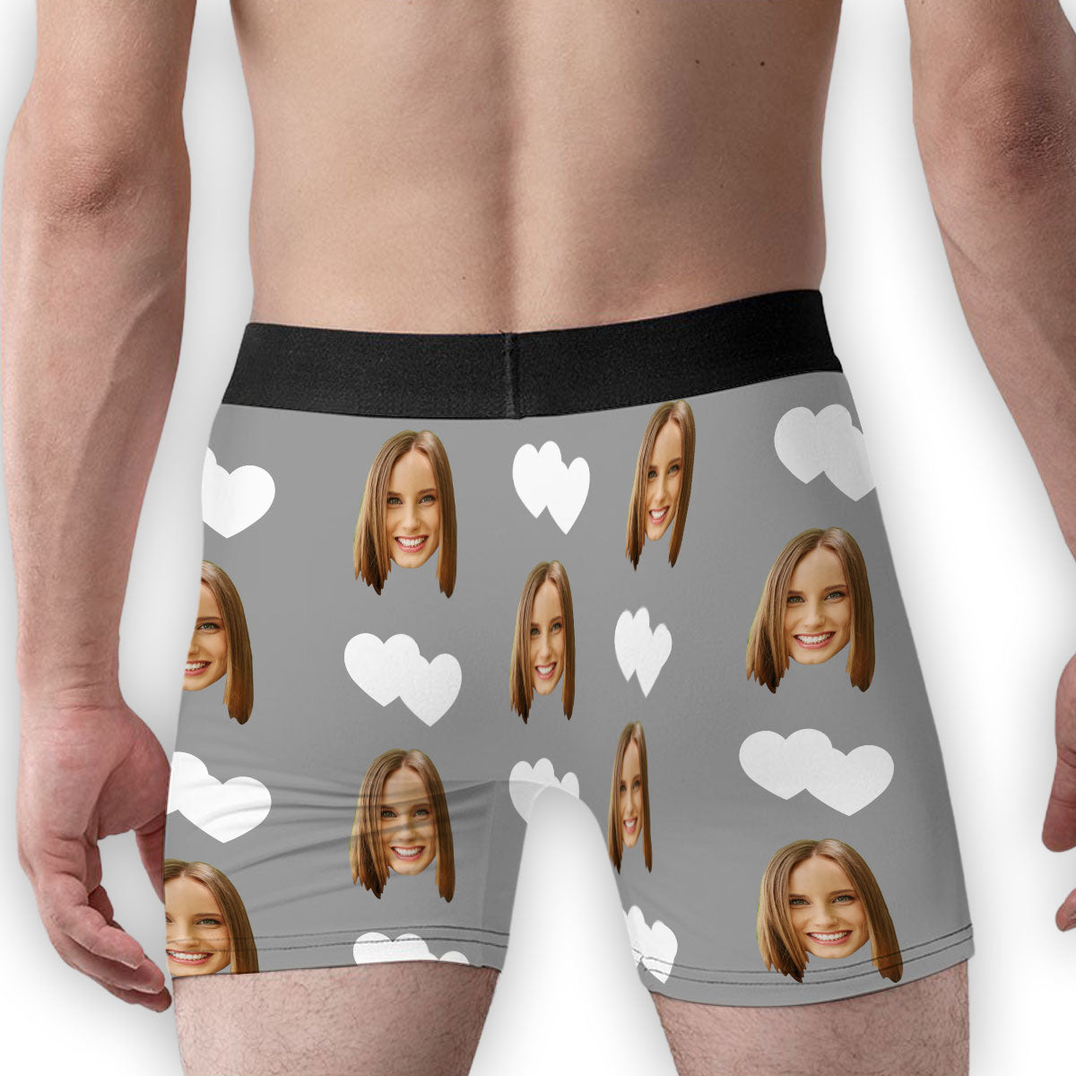 Love Heart - Personalized Photo Men's Boxer Briefs