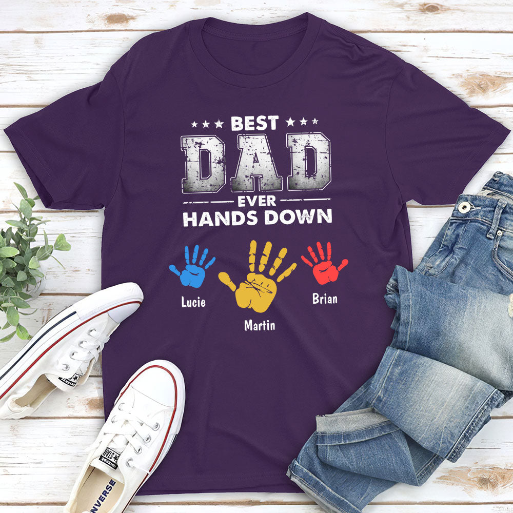 Custom Christmas & Birthday Gift for Dad, Grandpa • Hands Down - Personalized Classic T-shirt