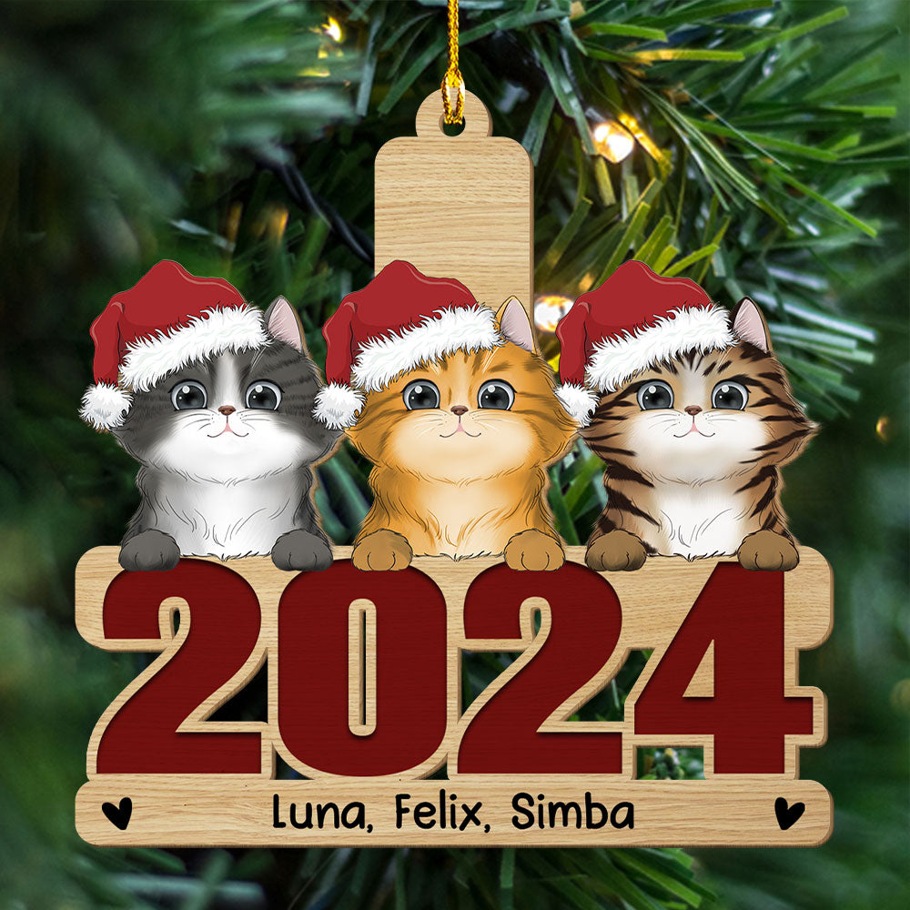 Custom Keepsake Christmas Ornament •  Happy Holiday 2024 - Personalized 1-layered Wood Ornament