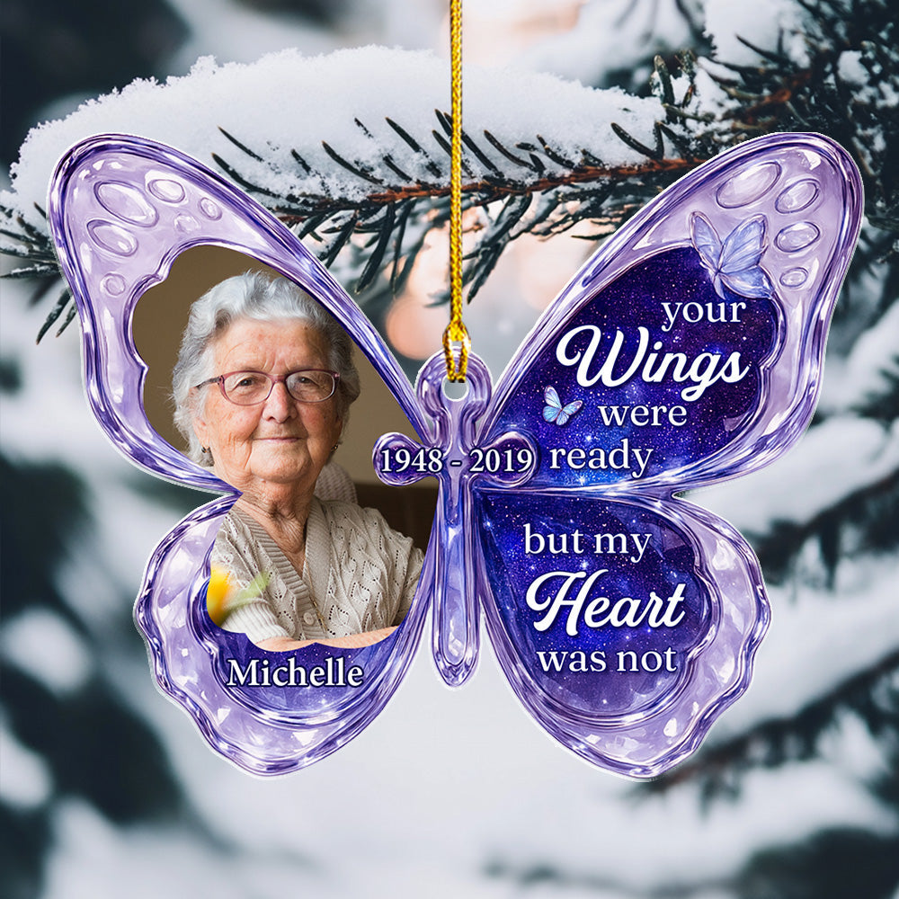 Custom Photo Memorial Christmas Ornament, Sympathy Keepsake • Photo I Am Not Ready - Personalized Acrylic Ornament