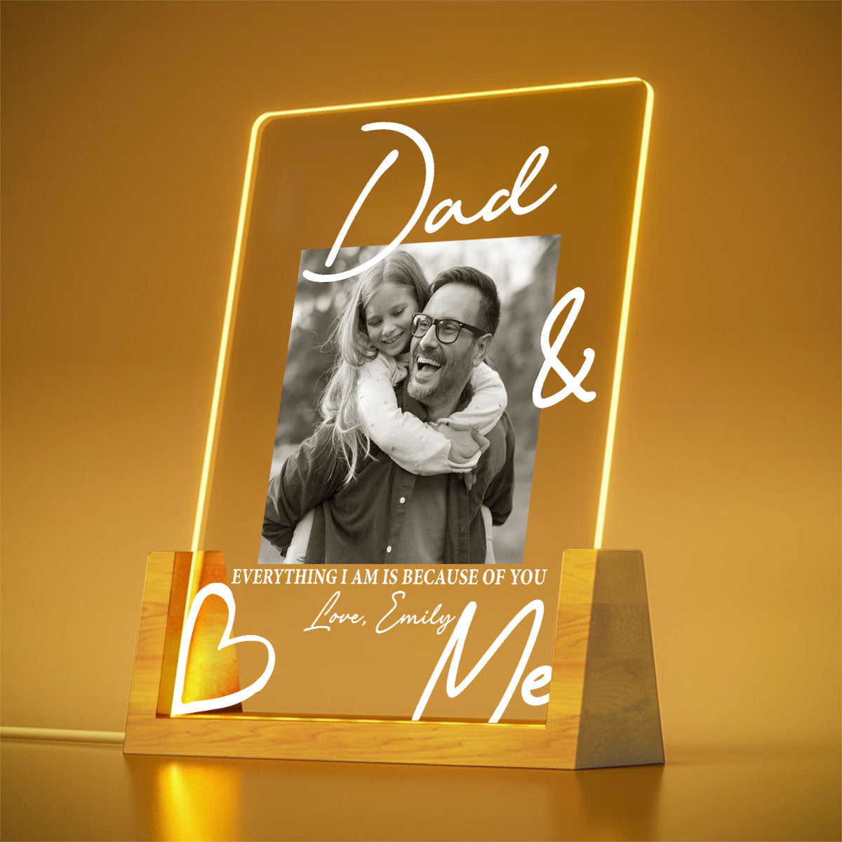 Custom Photo Father's Day Gift for Dad Grandpa • Always Be Your Little Girl 2 - Personalized Night Light